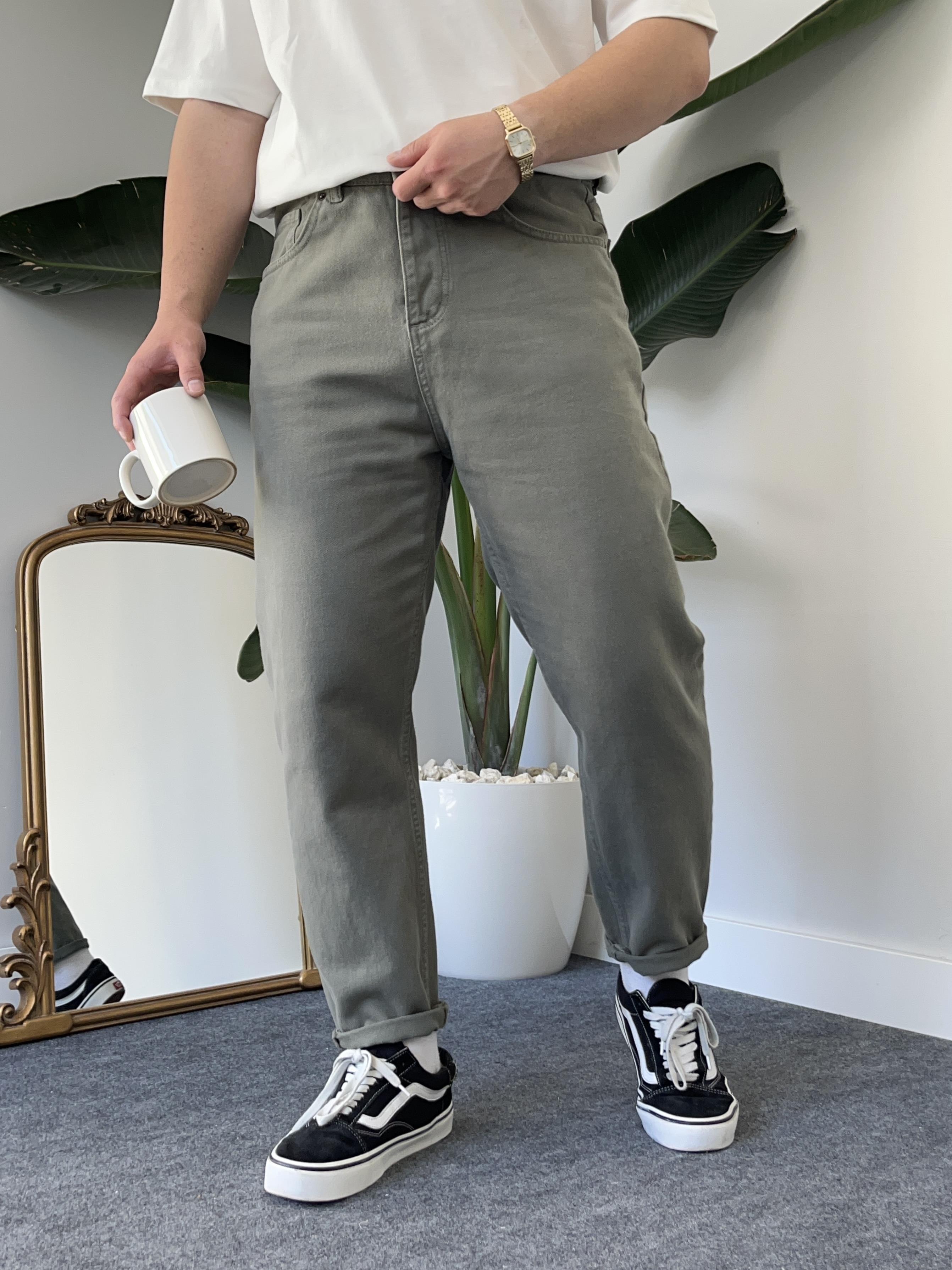 Yeşil Kanvas Boyfriend Jean