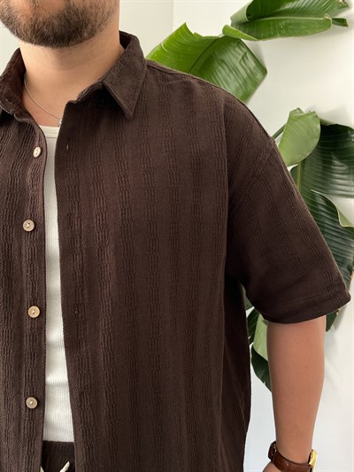 Acı Kahve Alaçatı Casual Desenli Oversize Takım