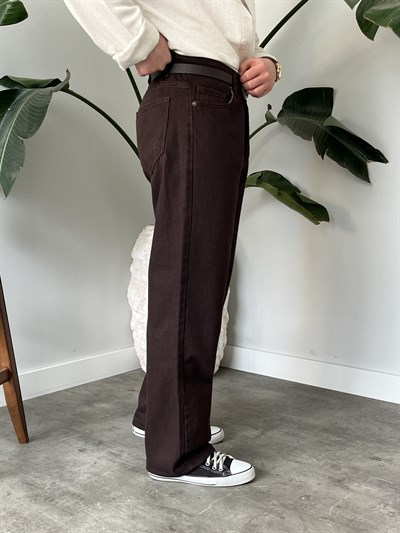 Acı Kahve Yıkamalı Baggy Jean