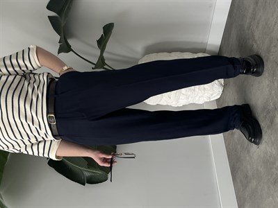 Alto Lacivert Ham Keten Baggy Pantolon