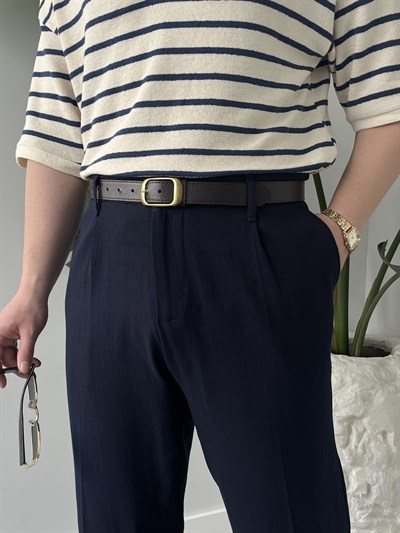 Alto Lacivert Ham Keten Baggy Pantolon