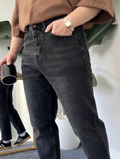 Antrasit Taşlamalı Boyfriend Jean