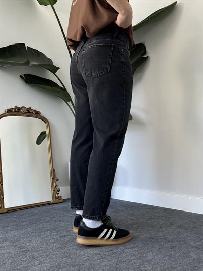 Antrasit Taşlamalı Boyfriend Jean