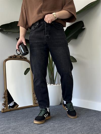 Antrasit Taşlamalı Boyfriend Jean
