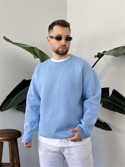 Bebe Mavi Üç İplik Şardonlu Basic Sweatshirt