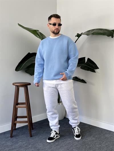 Bebe Mavi Üç İplik Şardonlu Basic Sweatshirt
