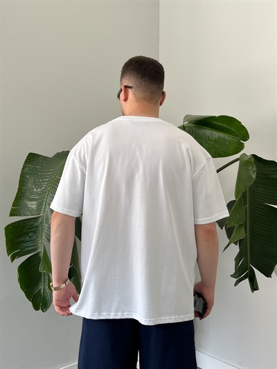 Beyaz Basic Oversize Tişört