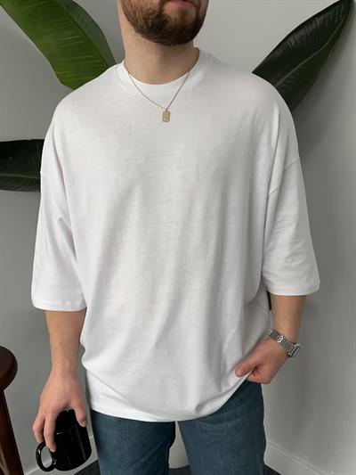 Beyaz Oversize Basic T-shirt