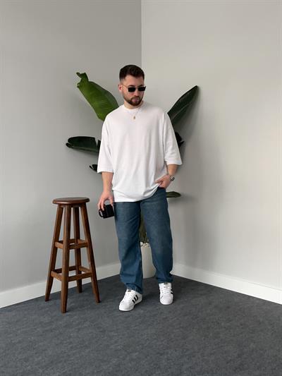 Beyaz Oversize Basic T-shirt