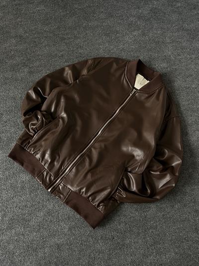 Bronzo Acı Kahve Bomber Deri Ceket