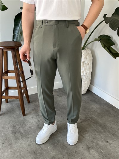 Çağla Yan Düğme Detay Duble Paça Boyfriend Pantolon