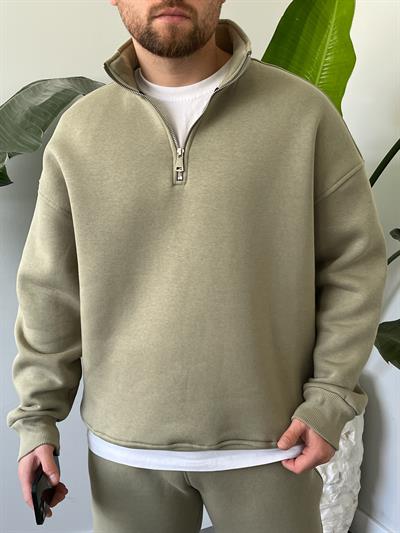 Çağla Yarım Fermuarlı Oversize Eşofman Takımı