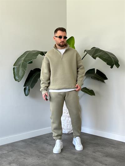Çağla Yarım Fermuarlı Oversize Eşofman Takımı