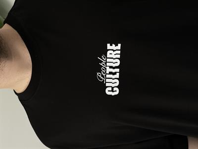 Culture Baskılı Siyah Oversize T-shirt