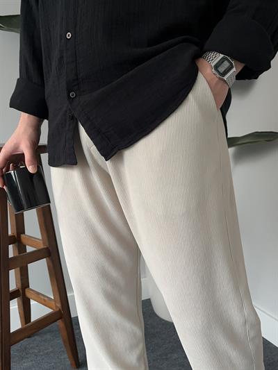Gri Fitilli Baggy Pantolon