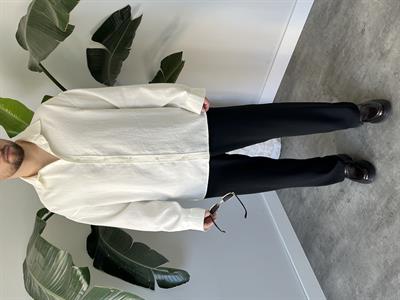 Ekru Modal Basic Oversize Gömlek