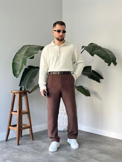 Ekru Soft Touch Polo Yaka Kazak