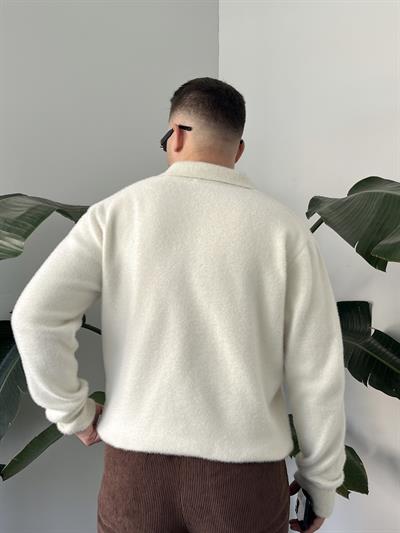 Ekru Soft Touch Polo Yaka Kazak