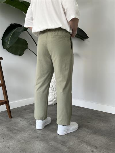 Elliot Yeşil Bol Kalıp Gabardin Boyfriend Pantolon