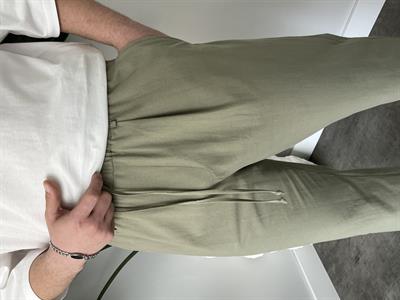 Elliot Yeşil Bol Kalıp Gabardin Boyfriend Pantolon