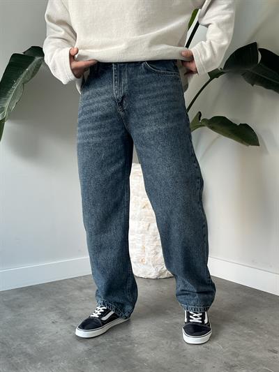 Eskitme Yıkamalı Efekt Detaylı Baggy Jean