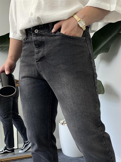 Füme Degrade Minimal Yırtık Boyfriend Jean 