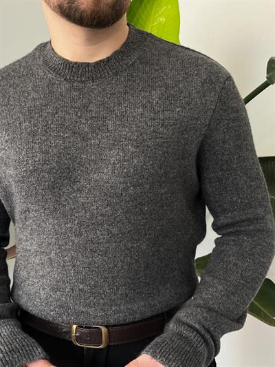 Füme Yarım Balıkçı Yaka Fit Triko Kazak