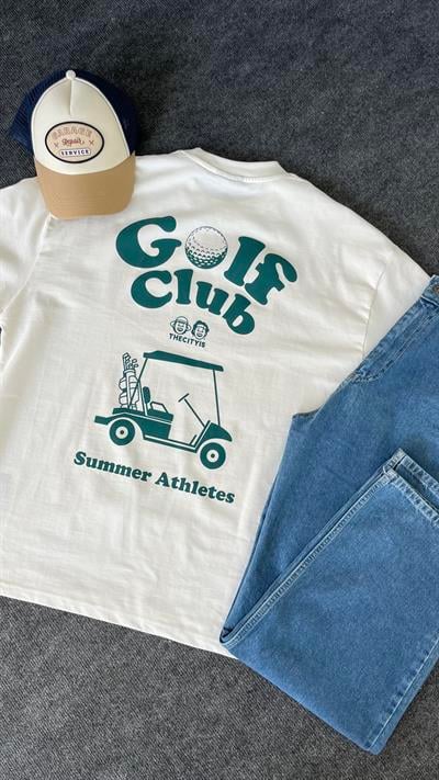 Golf Club Beyaz Oversize T-shirt