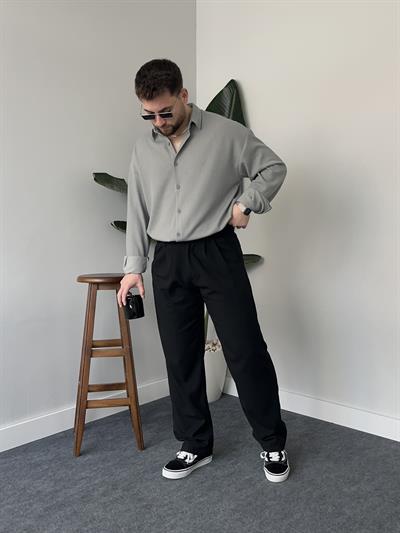 Gri Fitilli Gömlek