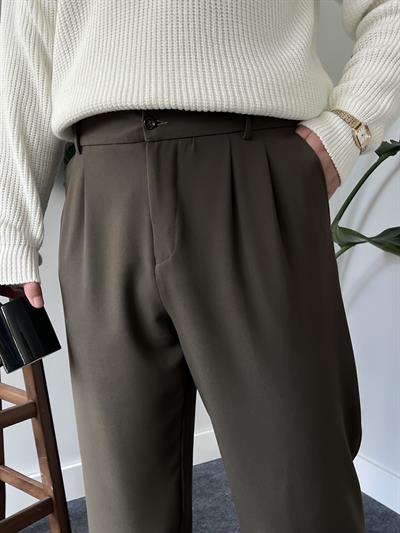 Haki Baggy Kumaş Pantolon