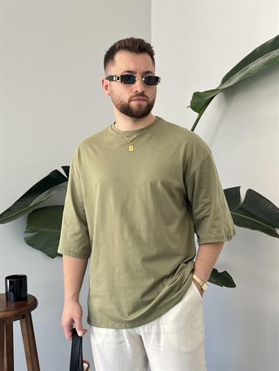 Asker Yeşili Oversize Basic T-shirt