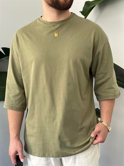 Asker Yeşili Oversize Basic T-shirt