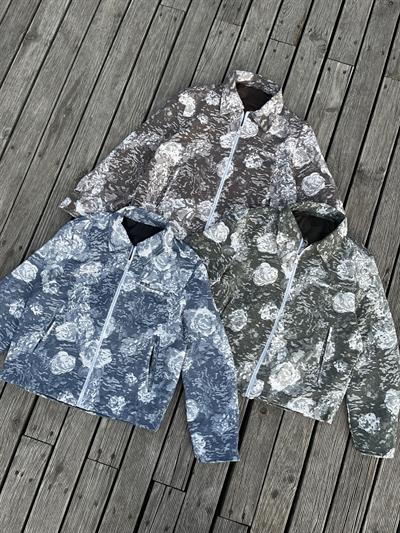 Kahve Rose Pattern Boxy Fit Ceket