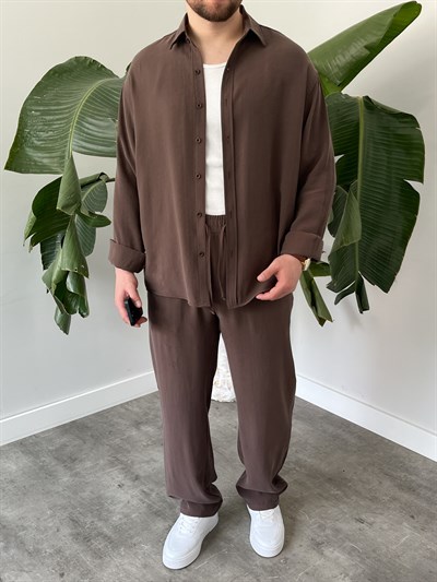 Kahverengi Premium Modal Oversize Takım
