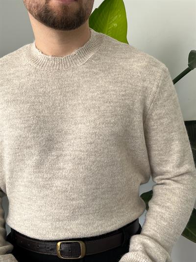 Kemik Rengi Yarım Balıkçı Yaka Fit Triko Kazak