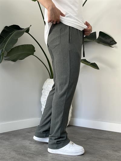 Küf Yeşili Krinkıl Kumaş Relax Fit Pantolon