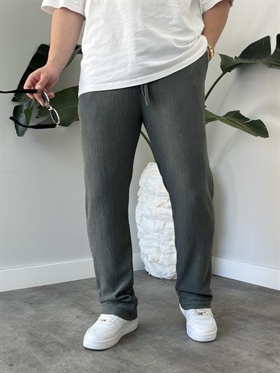 Küf Yeşili Krinkıl Kumaş Relax Fit Pantolon