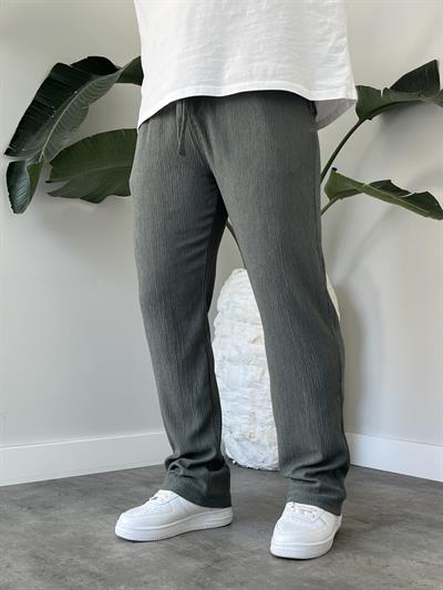 Küf Yeşili Krinkıl Kumaş Relax Fit Pantolon