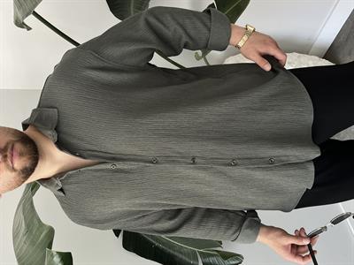 Küf Yeşili Seul Kumaş Oversize Gömlek