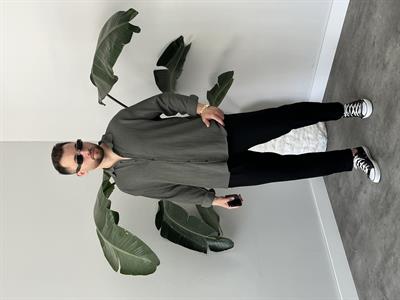 Küf Yeşili Seul Kumaş Oversize Gömlek