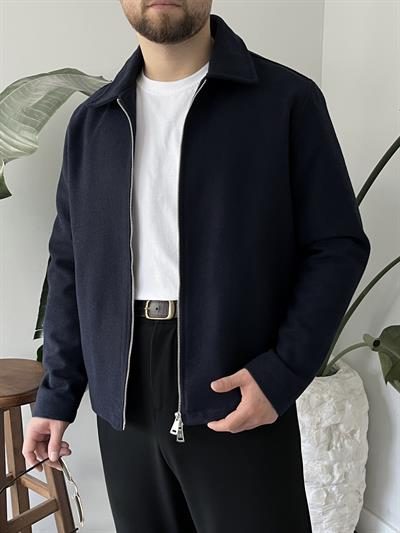 Lacivert Kaşe Casual Ceket