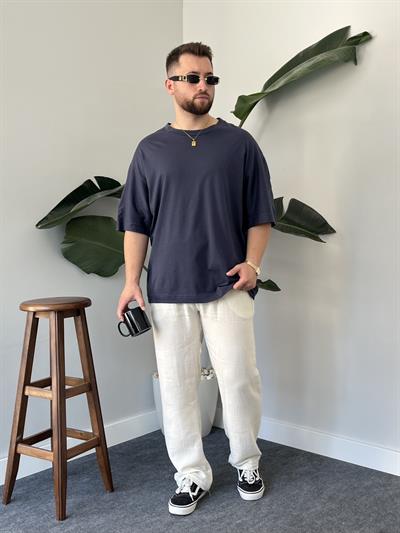 Lacivert Oversize Basic T-shirt