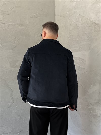 Lacivert Premium Edition Fitilli Kadife Ceket
