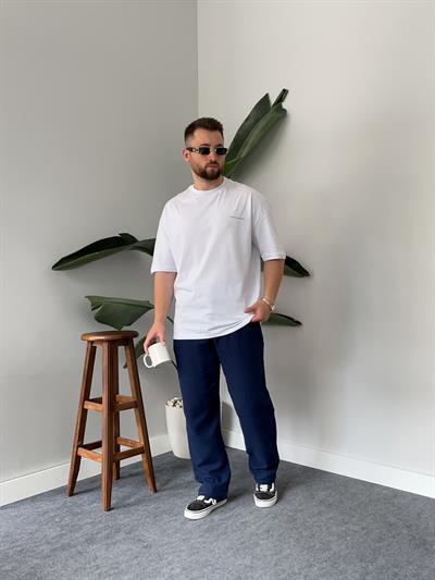 Linogravure Beyaz Oversize T-shirt