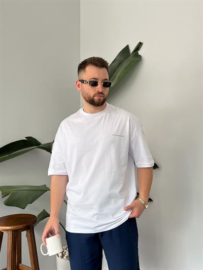 Linogravure Beyaz Oversize T-shirt