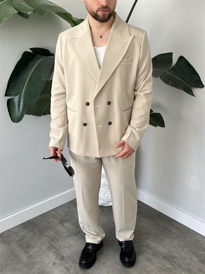 Luxury Edition Krem Kruvaze Oversize Takım