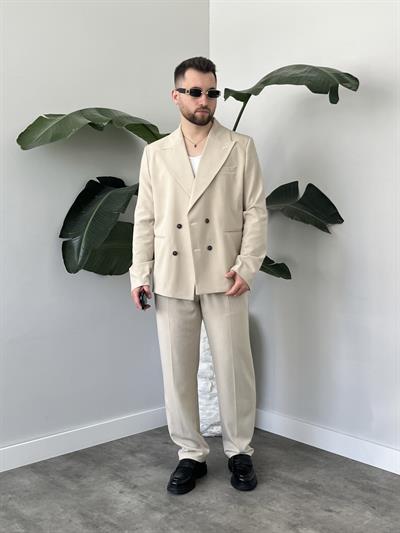 Luxury Edition Krem Kruvaze Oversize Takım