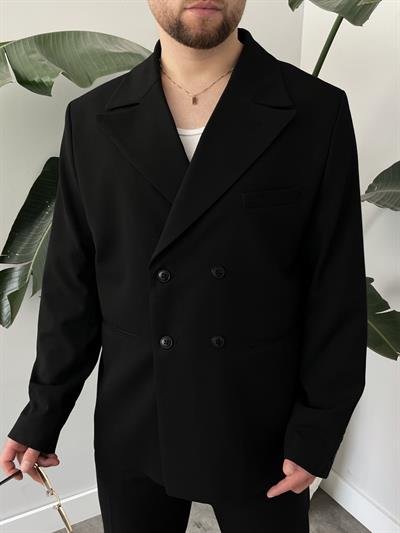 Luxury Edition Siyah Kruvaze Oversize Takım
