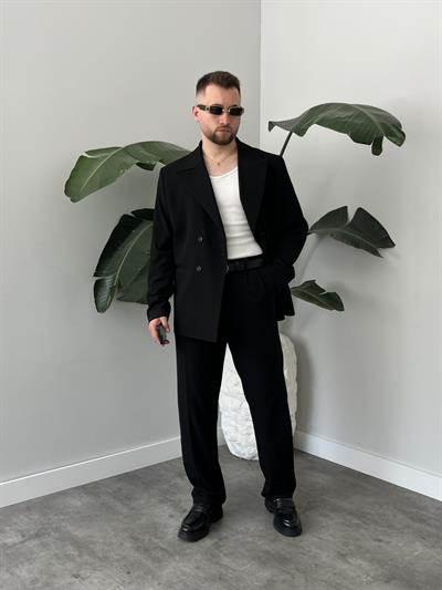 Luxury Edition Siyah Kruvaze Oversize Takım