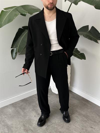 Luxury Edition Siyah Kruvaze Oversize Takım